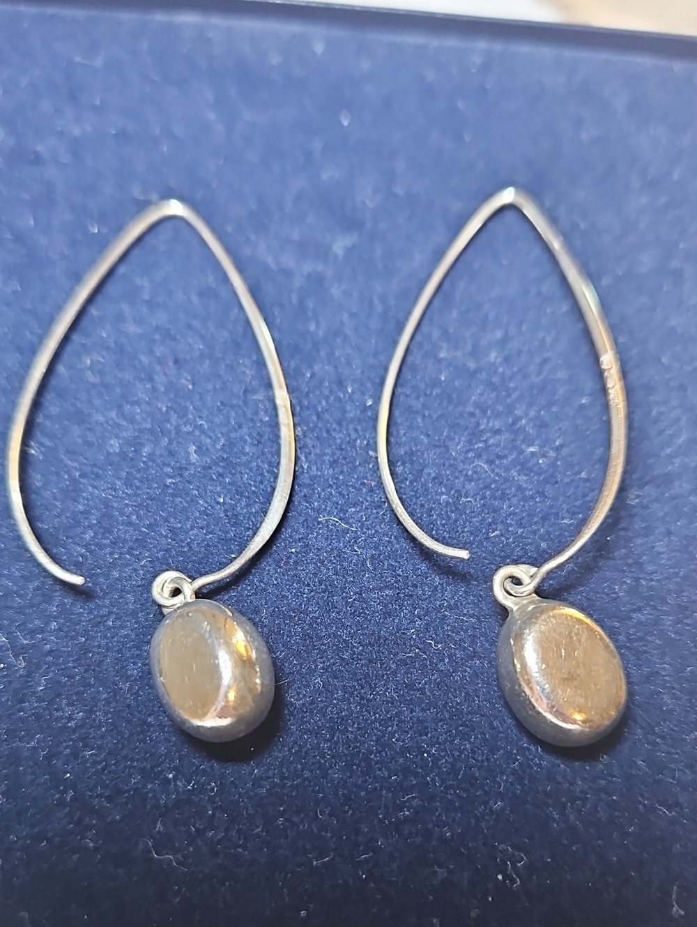 Silpada Silver Teardrop Hoop Earrings with Oval Drops